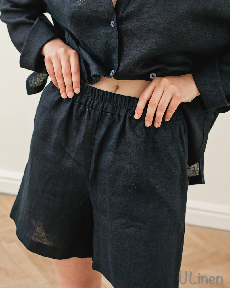 Comfort-fit Linen Shorts