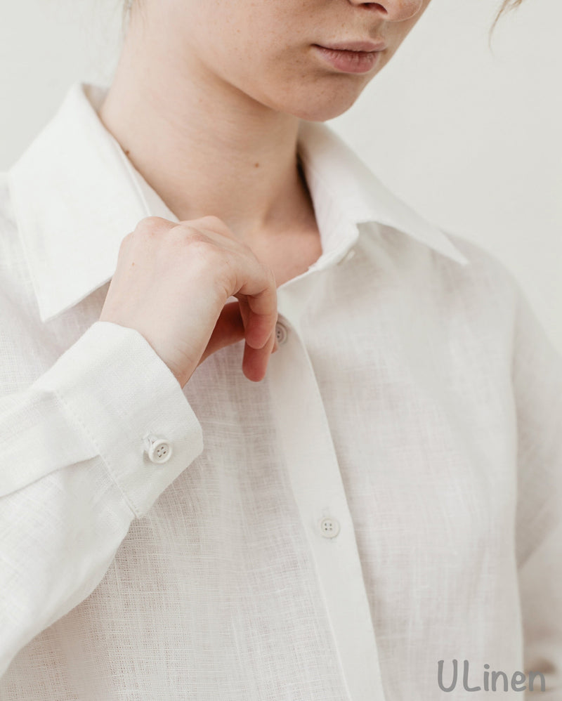 Long Sleeve Button Linen Shirt