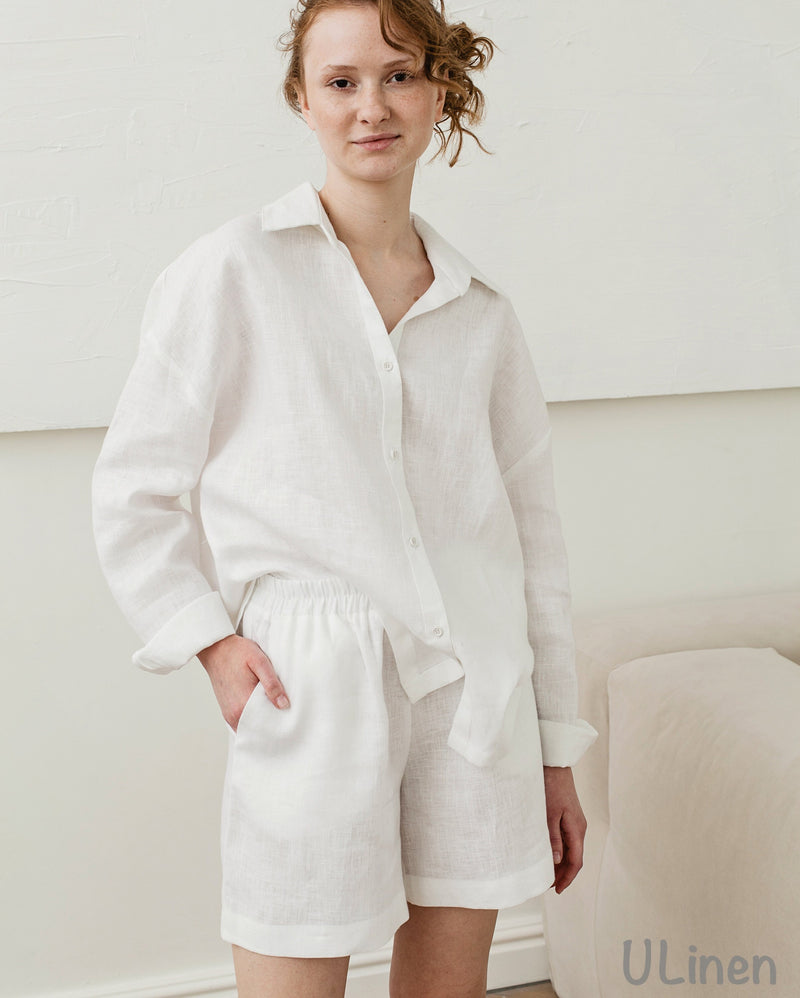 Comfort-fit Linen Shorts