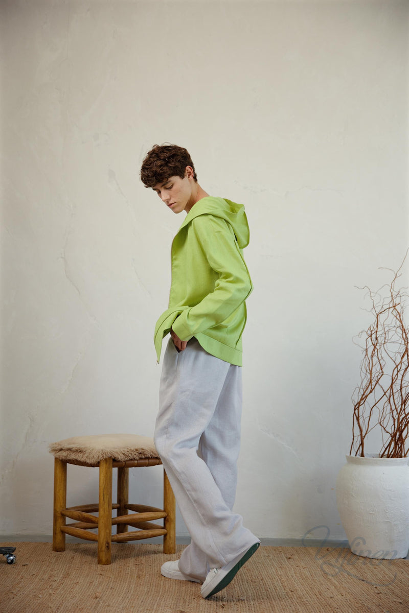 Linen Aspen Hooded Jacket M
