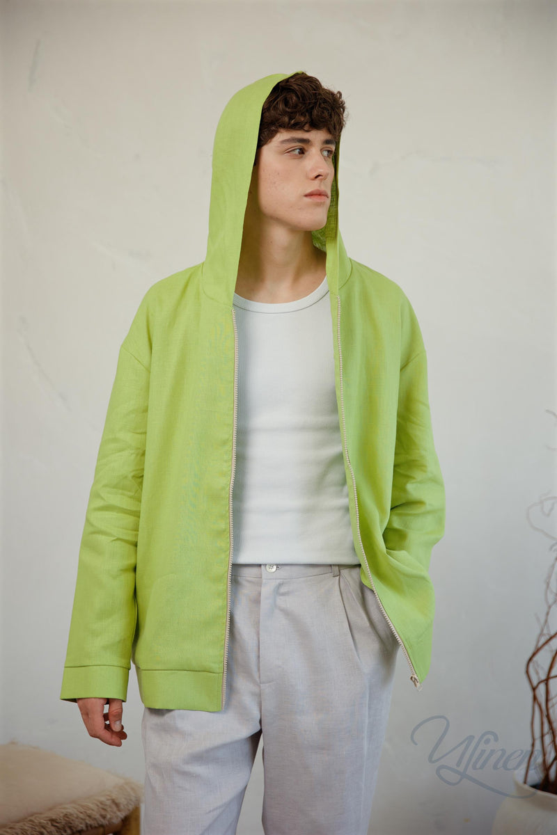 Linen Aspen Hooded Jacket M