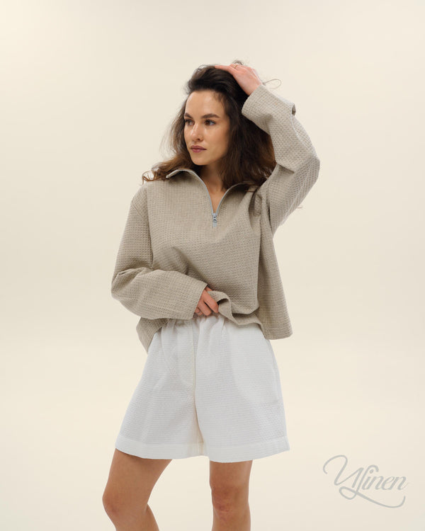 Linen Santorini Waffle Shorts