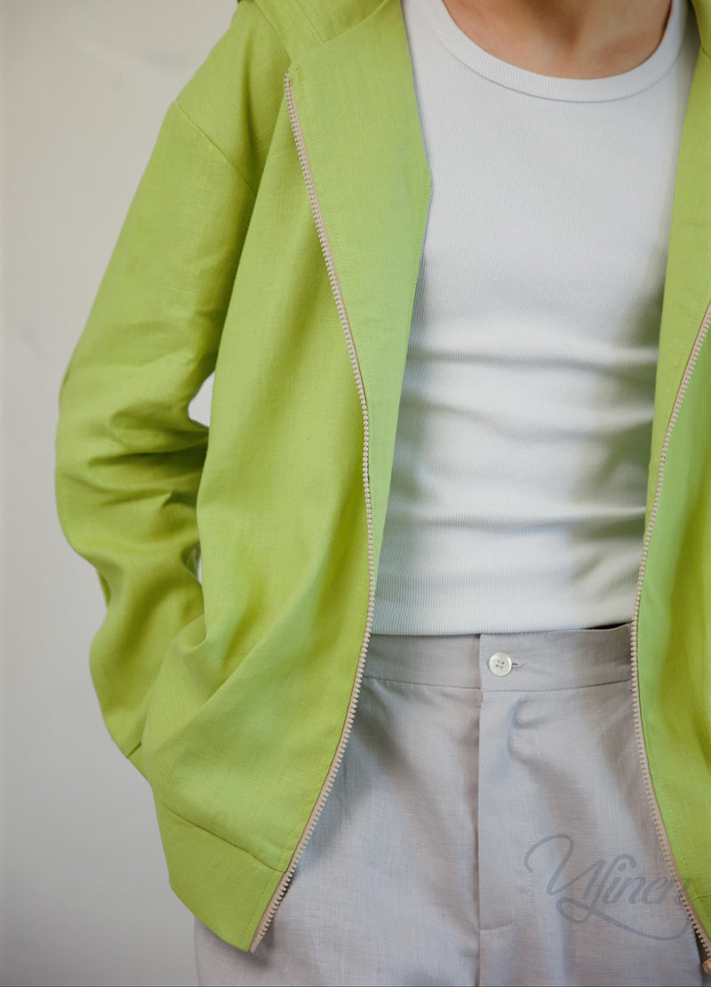Linen Aspen Hooded Jacket M