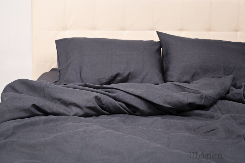 Basalt Grey Linen Bedding Set