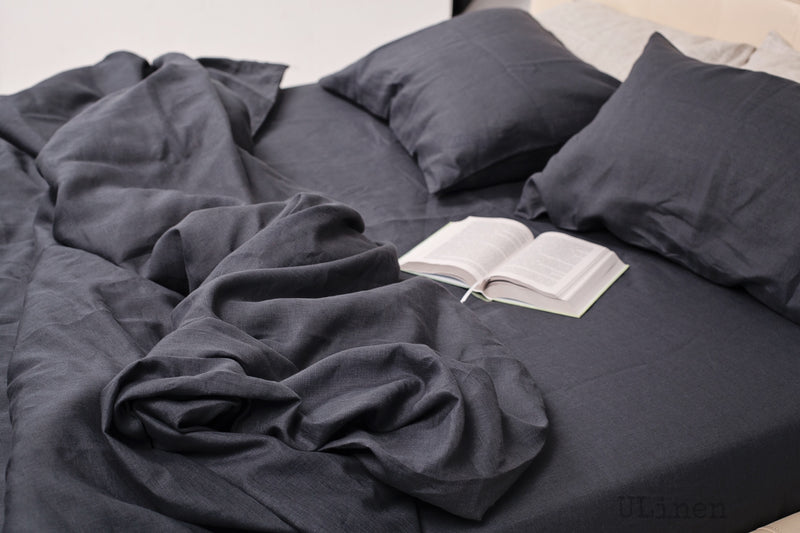 Basalt Grey Linen Duvet Cover