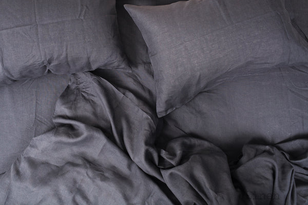 Basalt Grey Linen Pillowcase