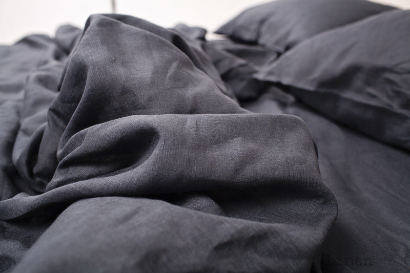 Basalt Grey Linen Bedding Set