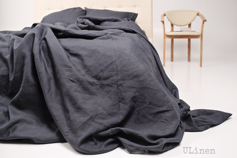 Basalt Grey Linen Duvet Cover