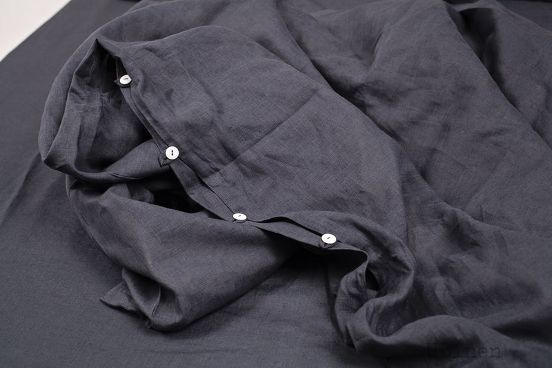 Basalt Grey Linen Duvet Cover