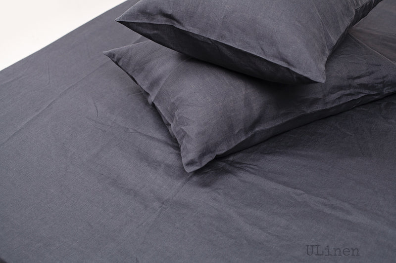 Basalt Grey Linen Duvet Cover