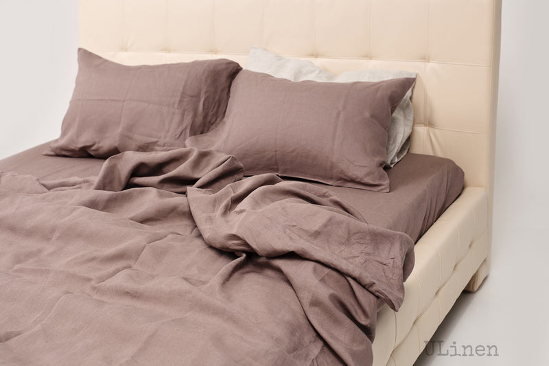 Pastel Violet Linen Duvet Cover