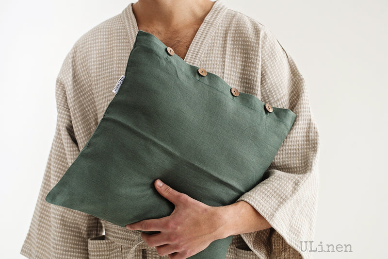 Reseda Green Linen Deco Pillowcase
