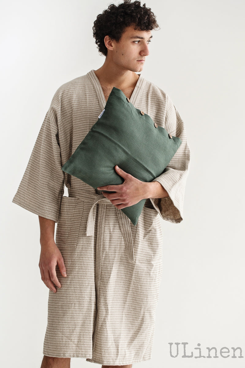 Reseda Green Linen Deco Pillowcase