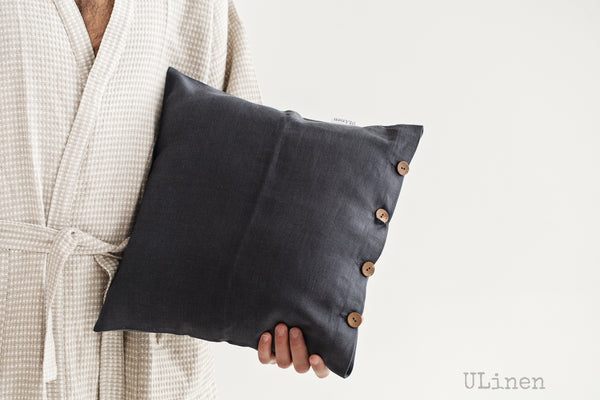 Basalt Grey Linen Deco Pillowcase