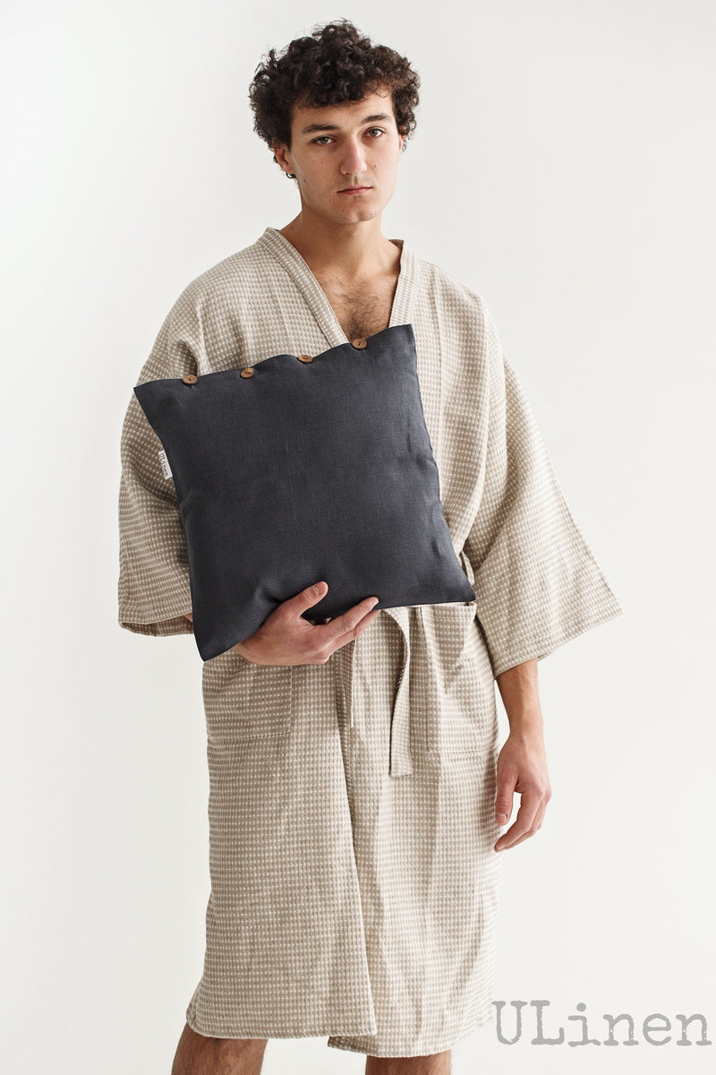 Basalt Grey Linen Deco Pillowcase