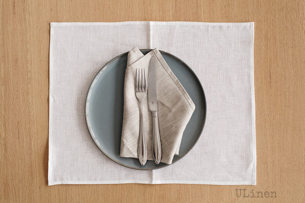 Set of 2 Linen Napkins in Silk Grey Color