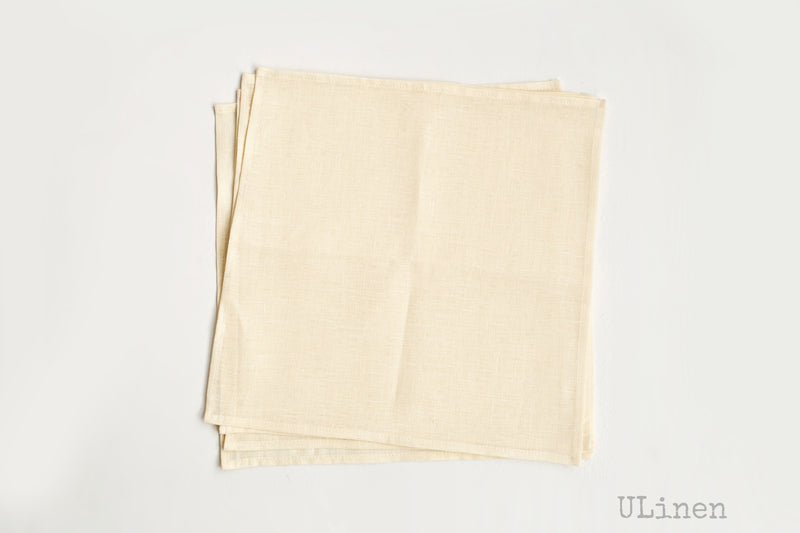 Set of 2 Linen Napkins in Pure White Color