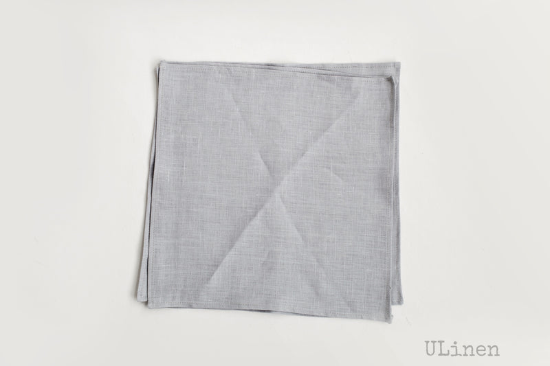 Set of 2 Linen Napkins in Telegrey Color