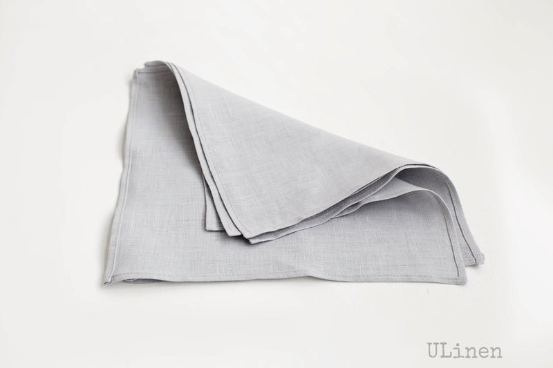 Set of 2 Linen Napkins in Telegrey Color