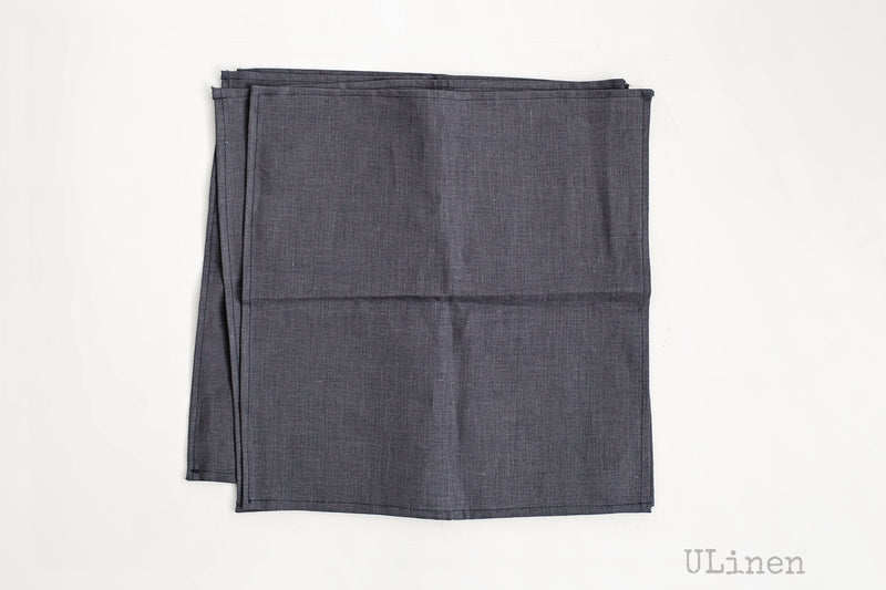 Set of 2 Linen Napkins in Basalt Gray Color