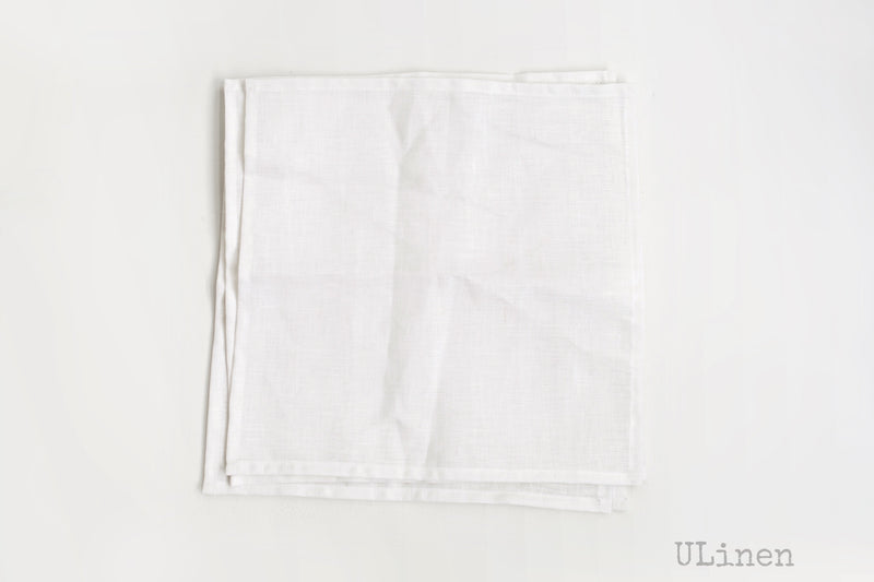 Set of 2 Linen Napkins in White Color