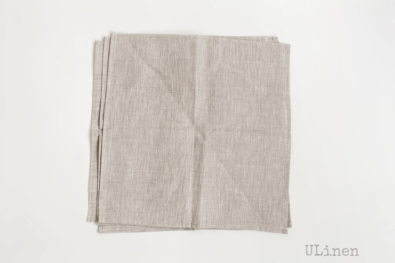 Set of 2 Linen Napkins in Silk Grey Color