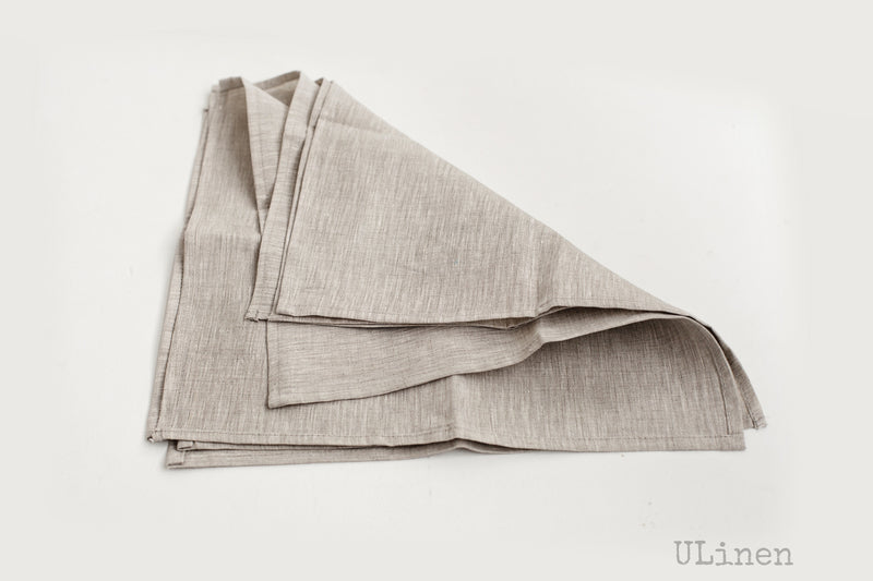 Set of 2 Linen Napkins in Silk Grey Color