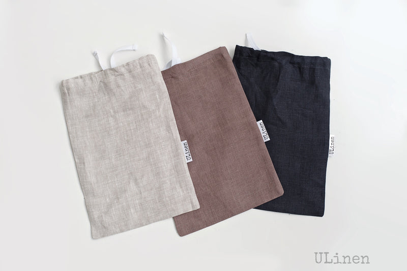 Linen Bread Bag (with drawstring)