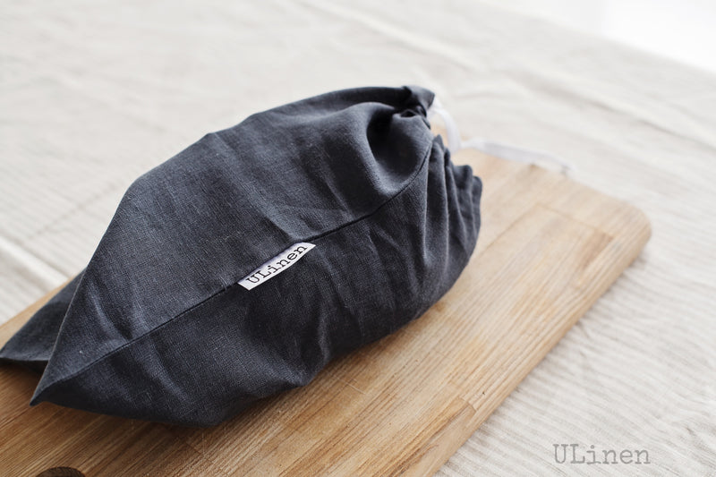 Linen Bread Bag (with drawstring)