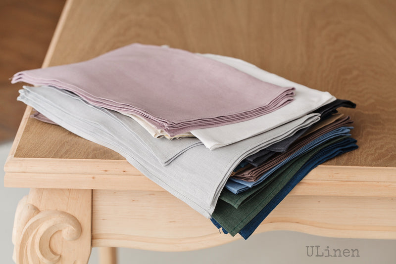 Set of 2 Azure Blue Linen Placemats