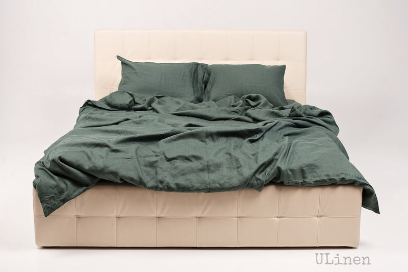 Reseda Green Linen Pillowcase