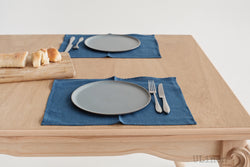Set of 2 Azure Blue Linen Placemats