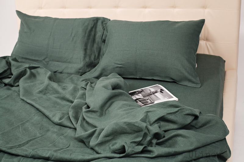 Reseda Green Linen Pillowcase