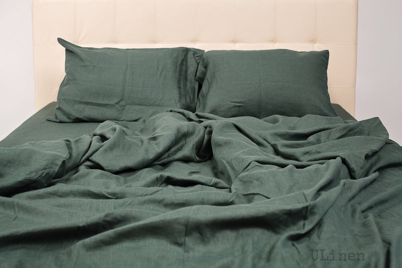 Reseda Green Linen Pillowcase