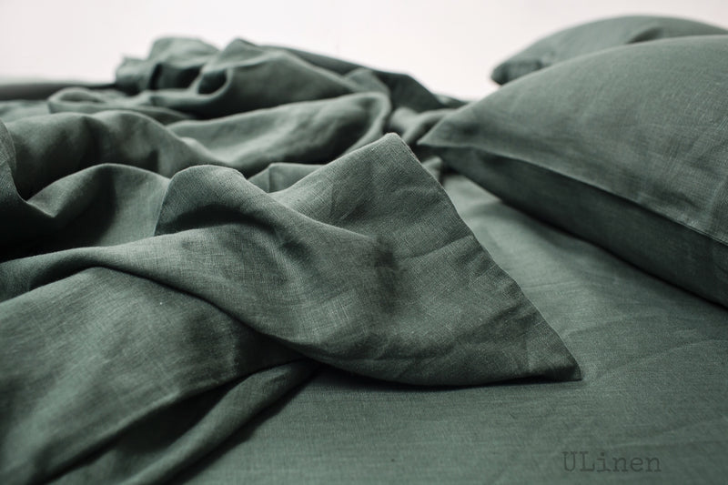 Reseda Green Linen Pillowcase