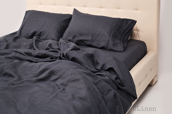 Basalt Grey Linen Duvet Cover