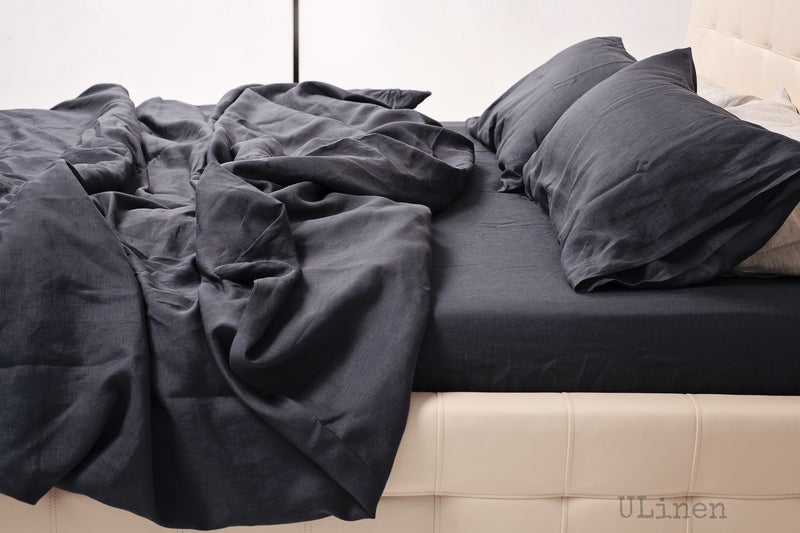 Basalt Grey Linen Bedding Set